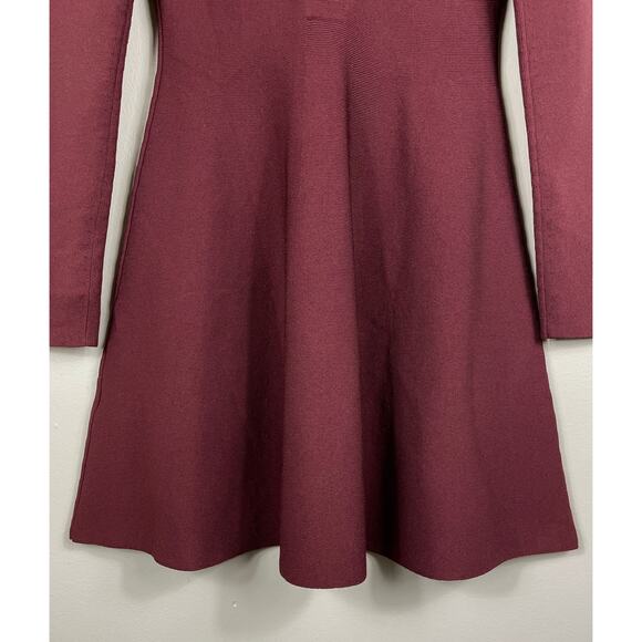 Babaton Sculpt Knit Ambient Dress Rich Maroon Medium Holiday Party Classic NWT - Picture 13 of 15